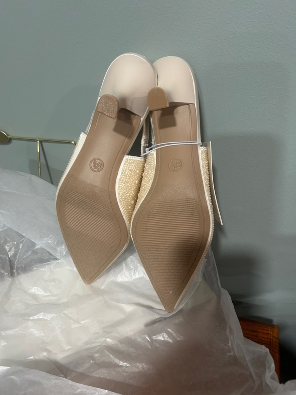 a new day Pearl-Embellished Ivory Slingback Heels - Picture 4 of 4